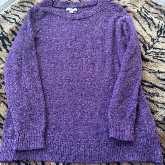 Croft & Barrow Sweaters - Croft And Barrow Women's Size Large Purple Sparkly Long Sleeve Sweater